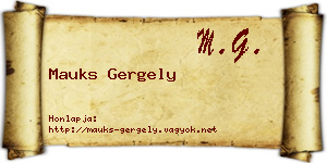 Mauks Gergely névjegykártya